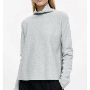 COS Mock- neck gray sweater 100% cotton XS